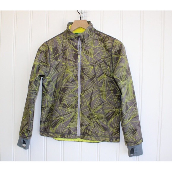 LL Bean Boys Size M 10-12 Fleece Lined Nylon Full Zip Gray Green Coat Jacket‎ - Picture 2 of 10
